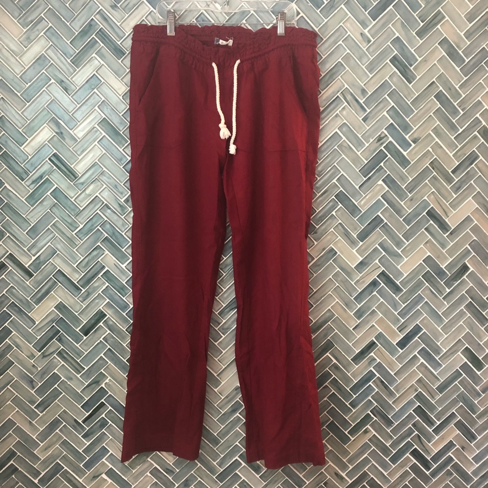 Like New Roxy Oceanside Beach Pants Dark Red sz M